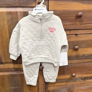 Champion Quilted Baby Set in Beige